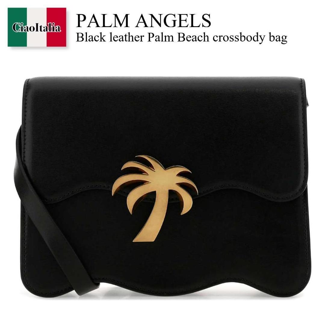 【数量限定・在庫限り・早い者勝ち！】 パームエンジェルス / かばん / カバン / Palm Angels Black Leather Palm Beach Crossbody Bag / PWNQ004S22LEA001 / PWNQ004S22LEA001 1076 / PWNQ004S22LEA0011076 / ショルダーバッグ・ポシェット 76,009円