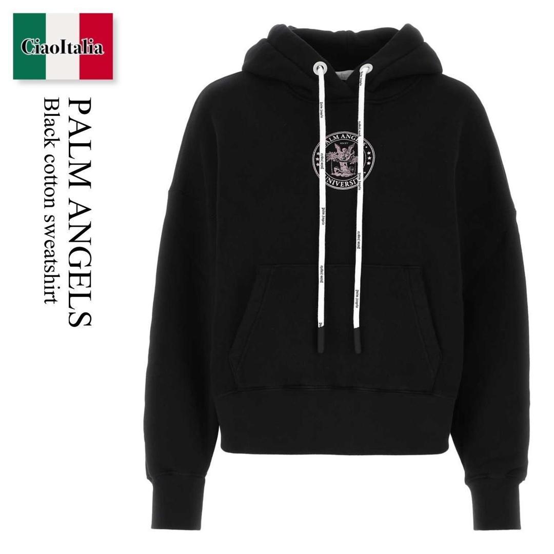 【数量限定・在庫限り・早い者勝ち!】 パームエンジェルス / Palm Angels Black Cotton Sweatshirt / PWBB023S23FLE003 / PWBB023S23FLE003 1033 / PWBB023S23FLE0031033 / パーカー・フーディ|Ciao Italia