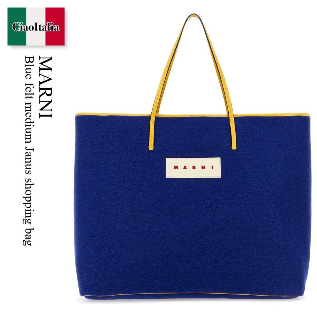 【物量制限事項・店卸し資産極限点・早め者制覇！】 マルニ / かばん / 鞄 / Marni Blue Felt Medium Janus Shopping Bag / SHMQ0062U0P5801 / SHMQ0062U0P5801 00B56 / SHMQ0062U0P580100B56 / トートバッグ