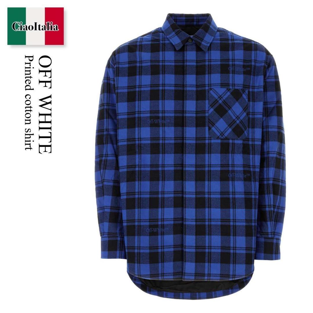 【寸法押さえる・店卸し資産境界線・早め者制覇！】 象牙色 / Off White Printed Cotton Shirt / OMES003F23FAB001 / OMES003F23FAB001 4800 / OMES003F23FAB0014800 / プルオーバー