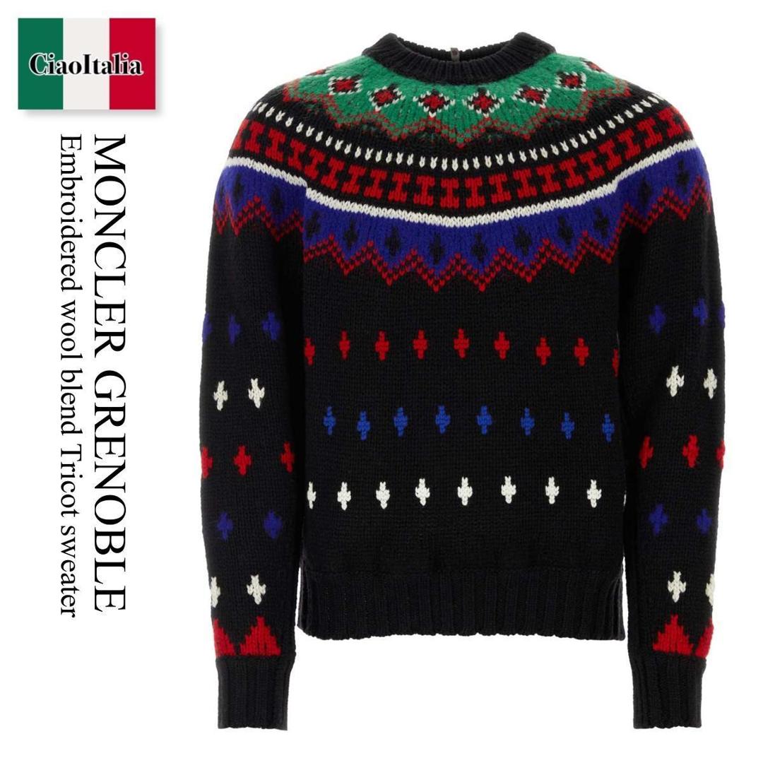 MONCLER アンカー柄ニットセーター M MONCLER モンクレール ニット レディース セーター クルーネック
