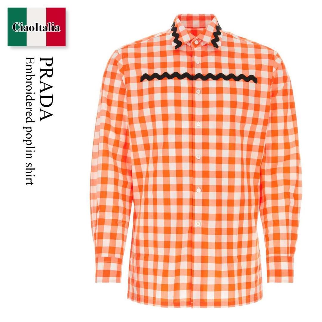 【寸法押さえる・店卸し資産境界線・早め者制覇！】 プラダ / Prada Embroidered Poplin Shirt / UCN493 F03DS / UCN493 S23112OB F03DS / UCN493S23112OB / UCN493S23112OB F03DS / UCN493S23112OBF03DS / プルオーバー
