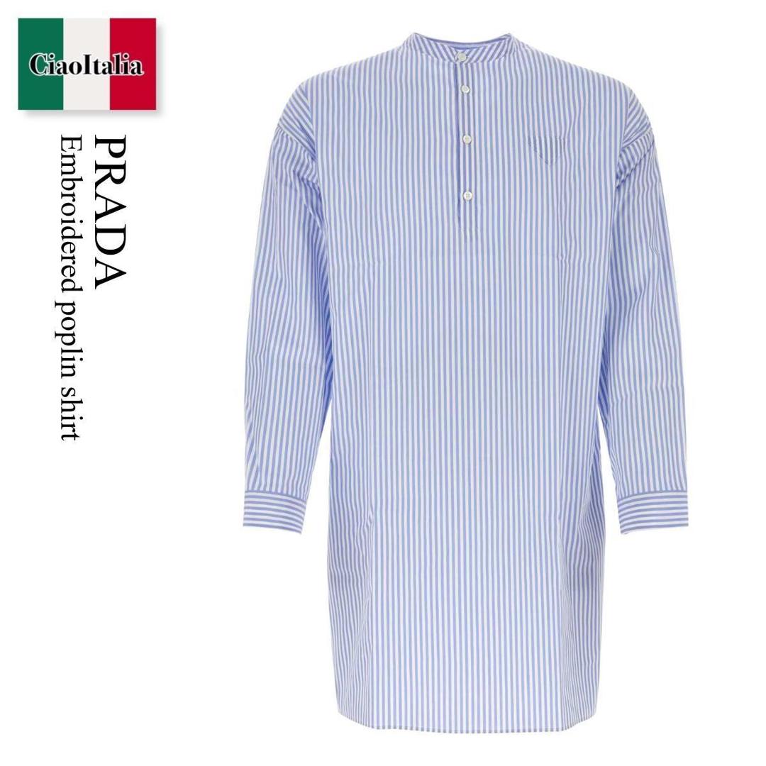 【物量制限事項・店卸し資産極限点・早め者制覇！】 プラダ / Prada Embroidered Poplin Shirt / UCN511 F0W3B / UCN511 S2311UXT F0W3B / UCN511S2311UXT / UCN511S2311UXT F0W3B / UCN511S2311UXTF0W3B / ティーシャツ