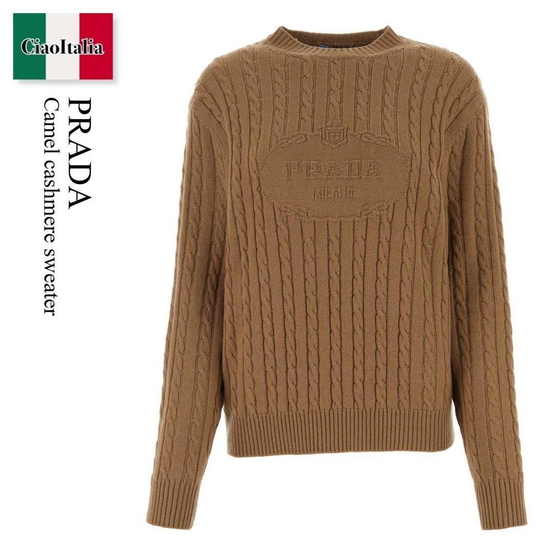 ★極美品★PRADA★プラダ★サマーニット★ブラウン★ヴィンテージ★ 正規店買付【PRADA】ロゴポケット ブラック ウール セーター