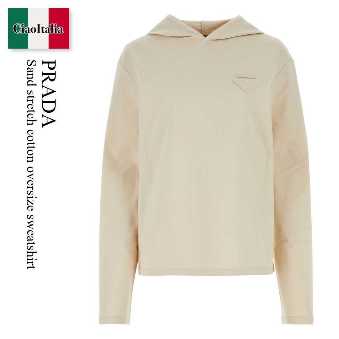 国内発 PRADA ブラウンコットン長袖フーディー 楽天市場】PRADA プラダ トレーナー UJL148 1Y13 レディース