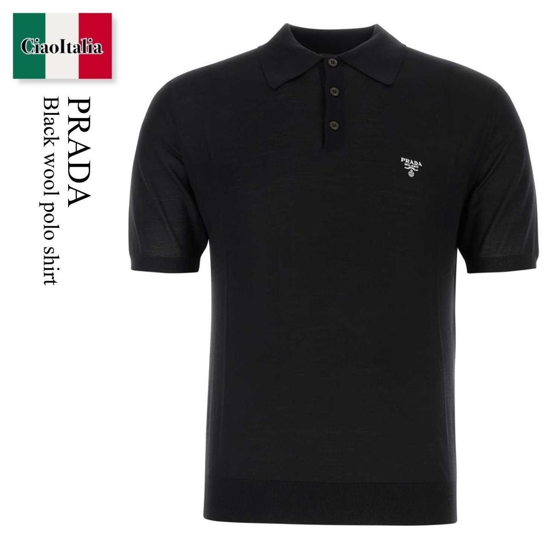 PRADA ブラック ポロシャツ ジッパー付き Prada ハーフジップ ポロシャツ | ブルー | FARFETCH JP PRADA