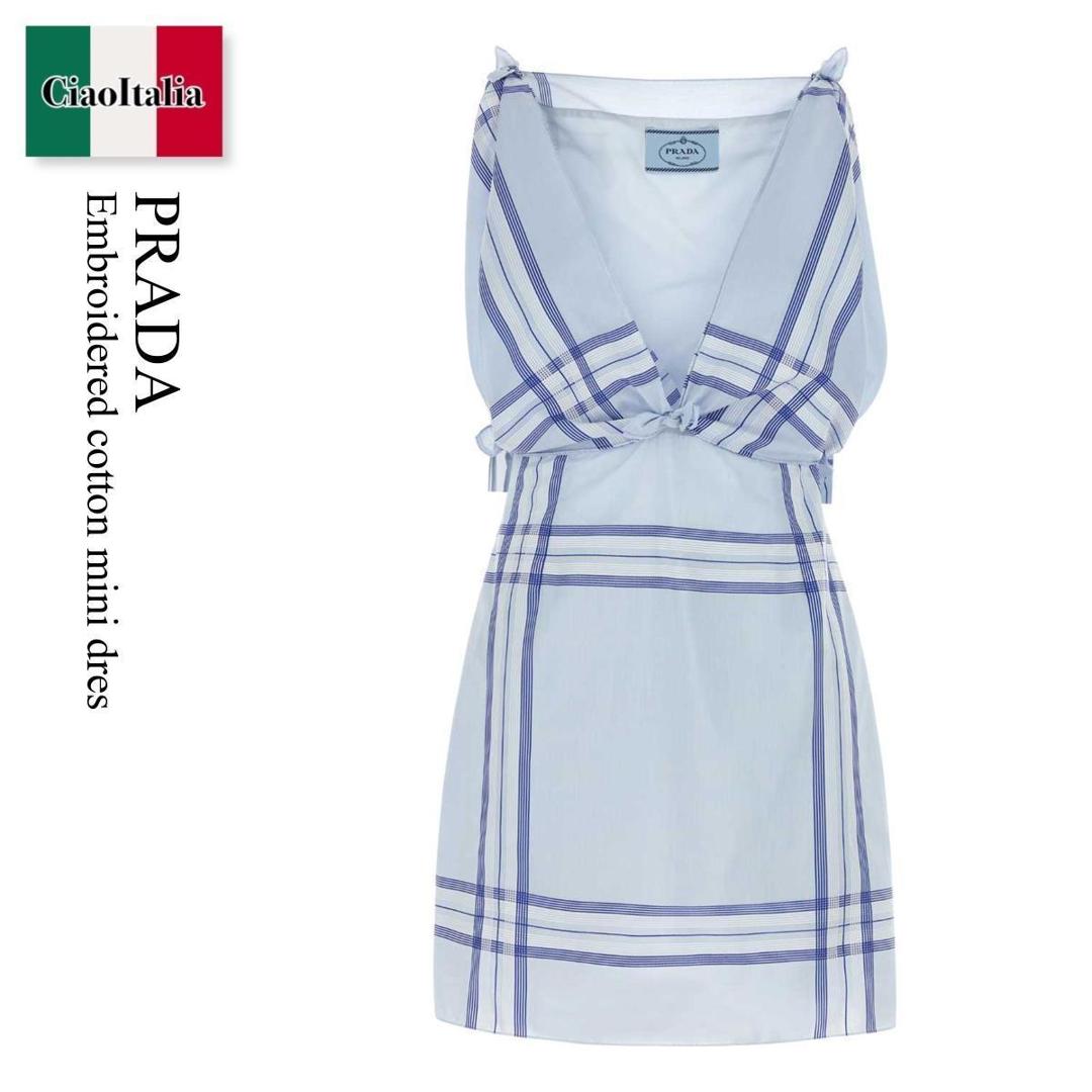 【数量限定・在庫限り・早い者勝ち!】 プラダ / Prada Embroidered Cotton Mini Dres / P3M83R F0012 / P3M83R SOOO15FA F0012 / P3M83RSOOO15FA / P3M83RSOOO15FA F0012 / P3M83RSOOO15FAF0012 / ワンピース