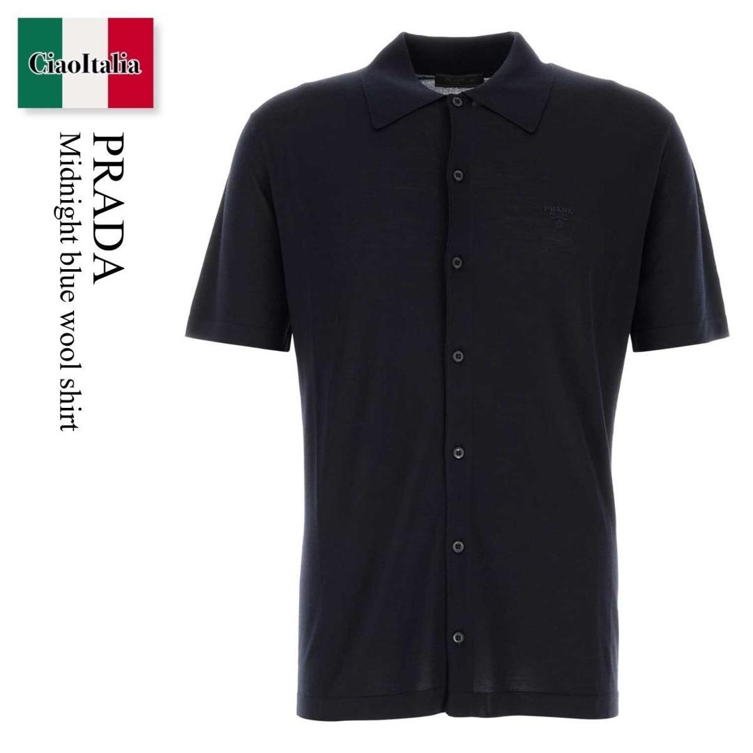 【寸法押さえる・店卸し資産境界線・早め者制覇！】 プラダ / Prada Midnight Blue Wool Shirt / UMG382 F0008 / UMG382 SOOO16EO F0008 / UMG382SOOO16EO / UMG382SOOO16EO F0008 / UMG382SOOO16EOF0008 / プルオーバー