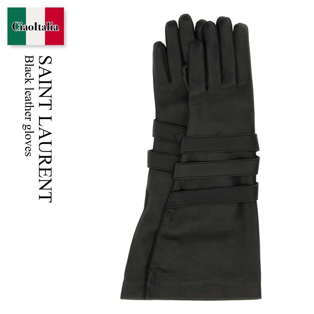 【寸法押さえる・店卸し資産境界線・早め者制覇！】 サンローラン / Saint Laurent Black Leather Gloves / 792803 3YP86 / 792803 3YP86 1000 / 7928033YP86 / 7928033YP86 1000 / 7928033YP861000 / グローブ