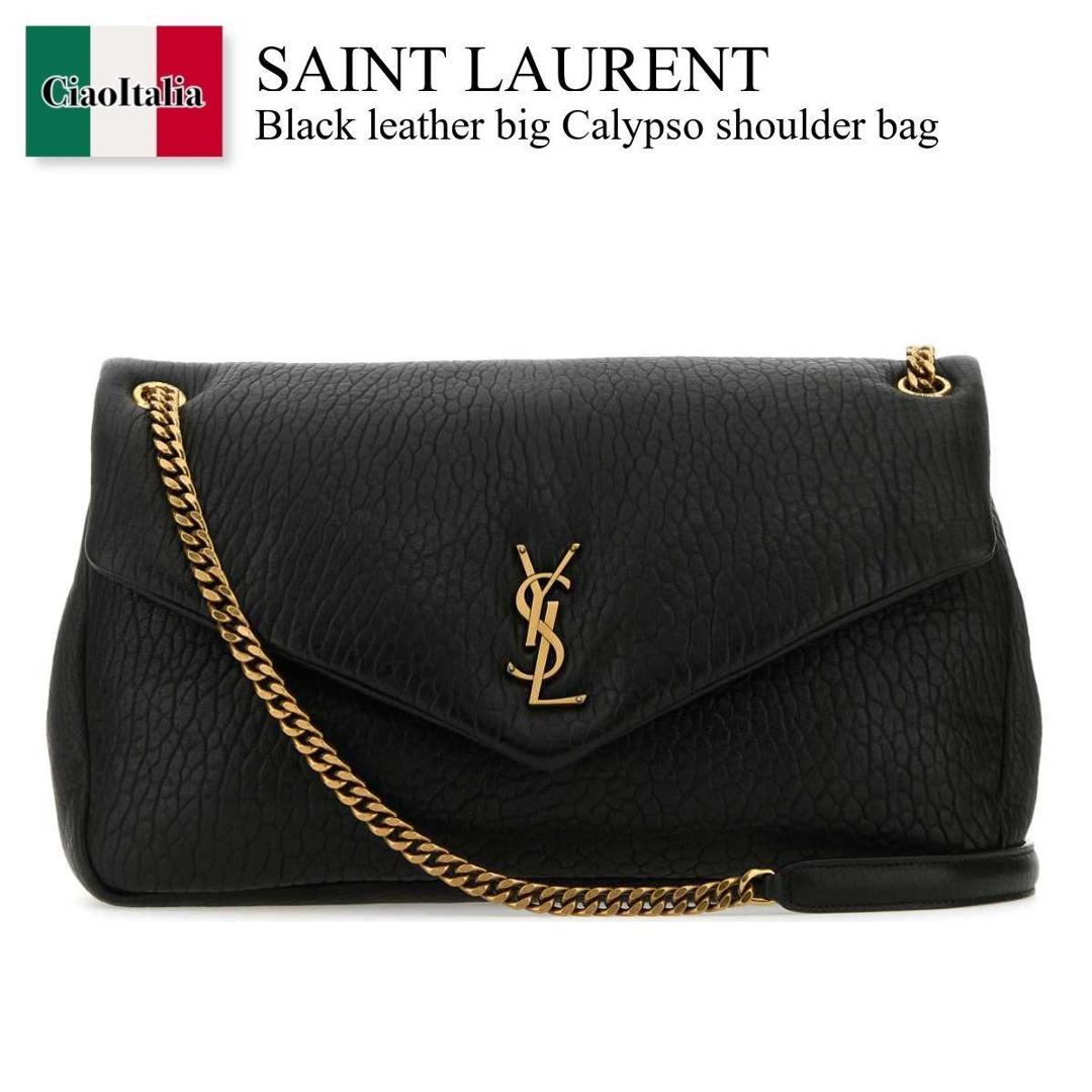【量目制限事項・店卸し資産区分線・早め者戦勝！】 サンローラン / かばん / 鞄 / Saint Laurent Black Leather Big Calypso Shoulder Bag / 777399 AACYT / 777399 AACYT 1000 / 777399AACYT / 777399AACYT 1000 / 777399AACYT1000 / ショルダーバッグ・ポシェット バッグ-レディースバッグ-ショルダーバッグ・メッセンジャーバッグ