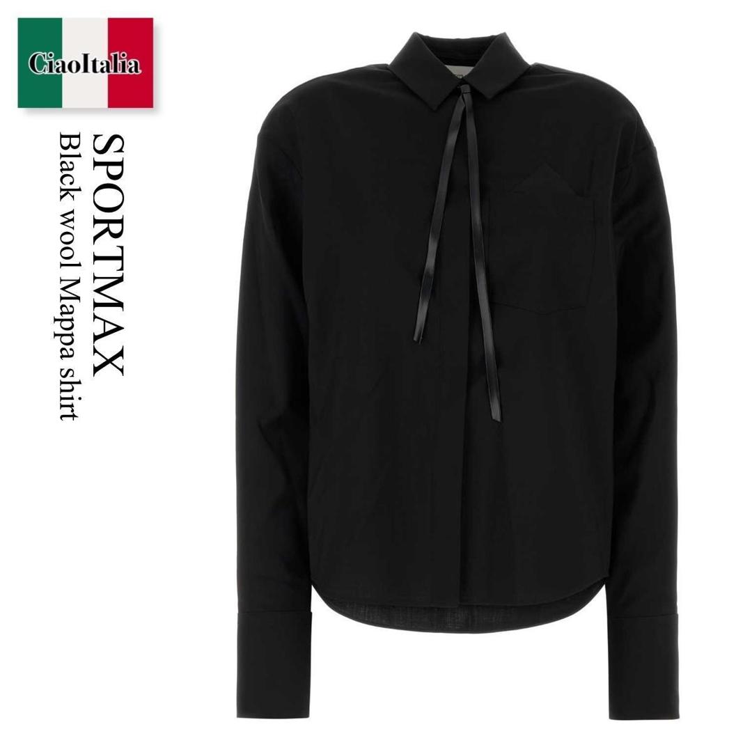 【数量限定・在庫限り・早い者勝ち!】 スポーツマックス / Sportmax Black Wool Mappa Shirt / 242211 004 / 242211 6033600 004 / 2422116033600 / 2422116033600 004 / 2422116033600004 / ブラウス・シャツ|Ciao Italia
