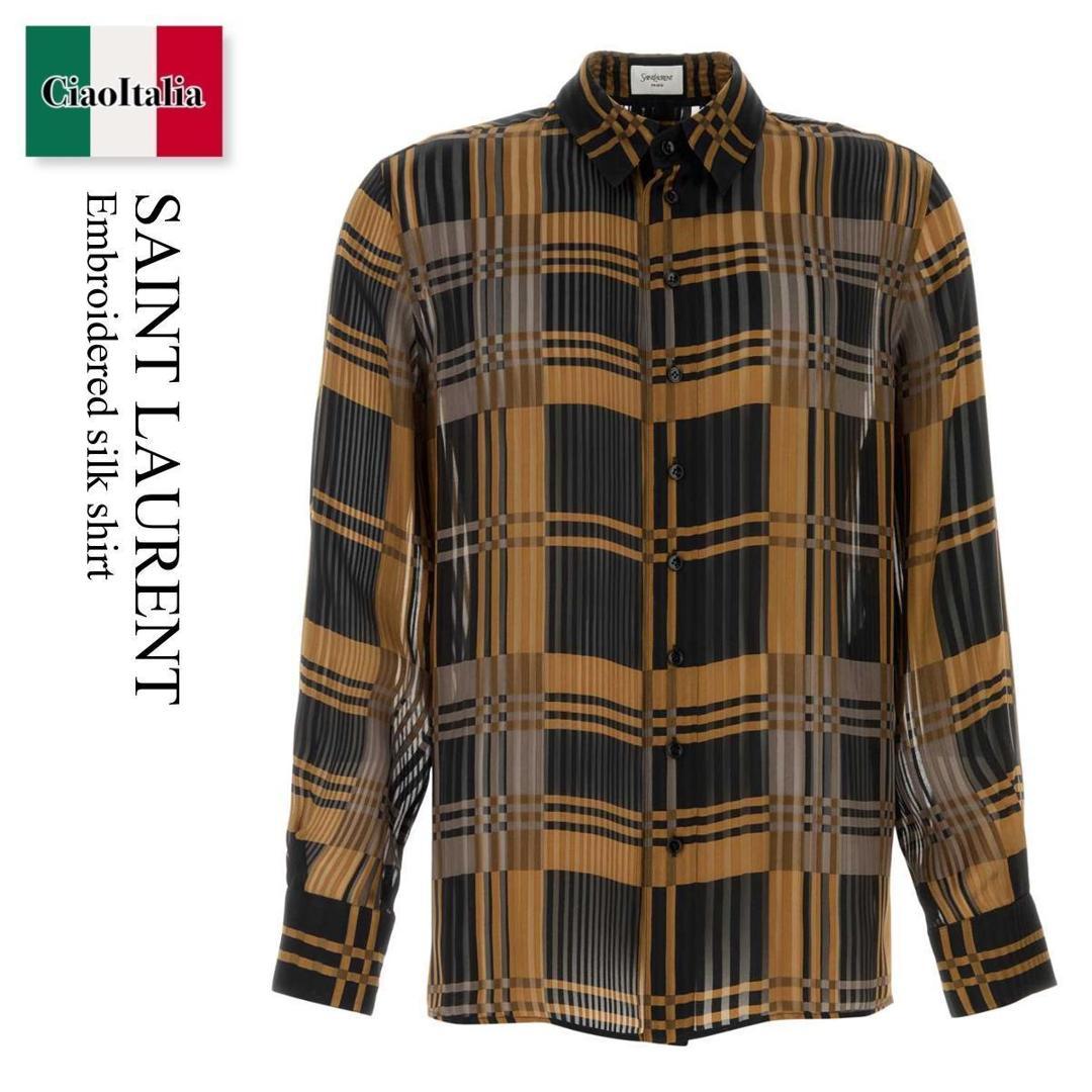 Lion近年20AW Saint Laurent チェックシャツ【サイズ 442379-y967m-6461.jpg