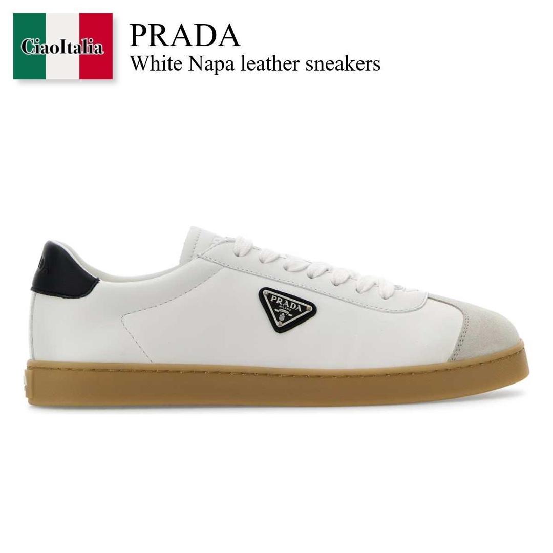 PRADA プラダ　ホワイト スニーカー　37.5 PRADA プラダ ホワイト スニーカー 37.5 - メルカリ