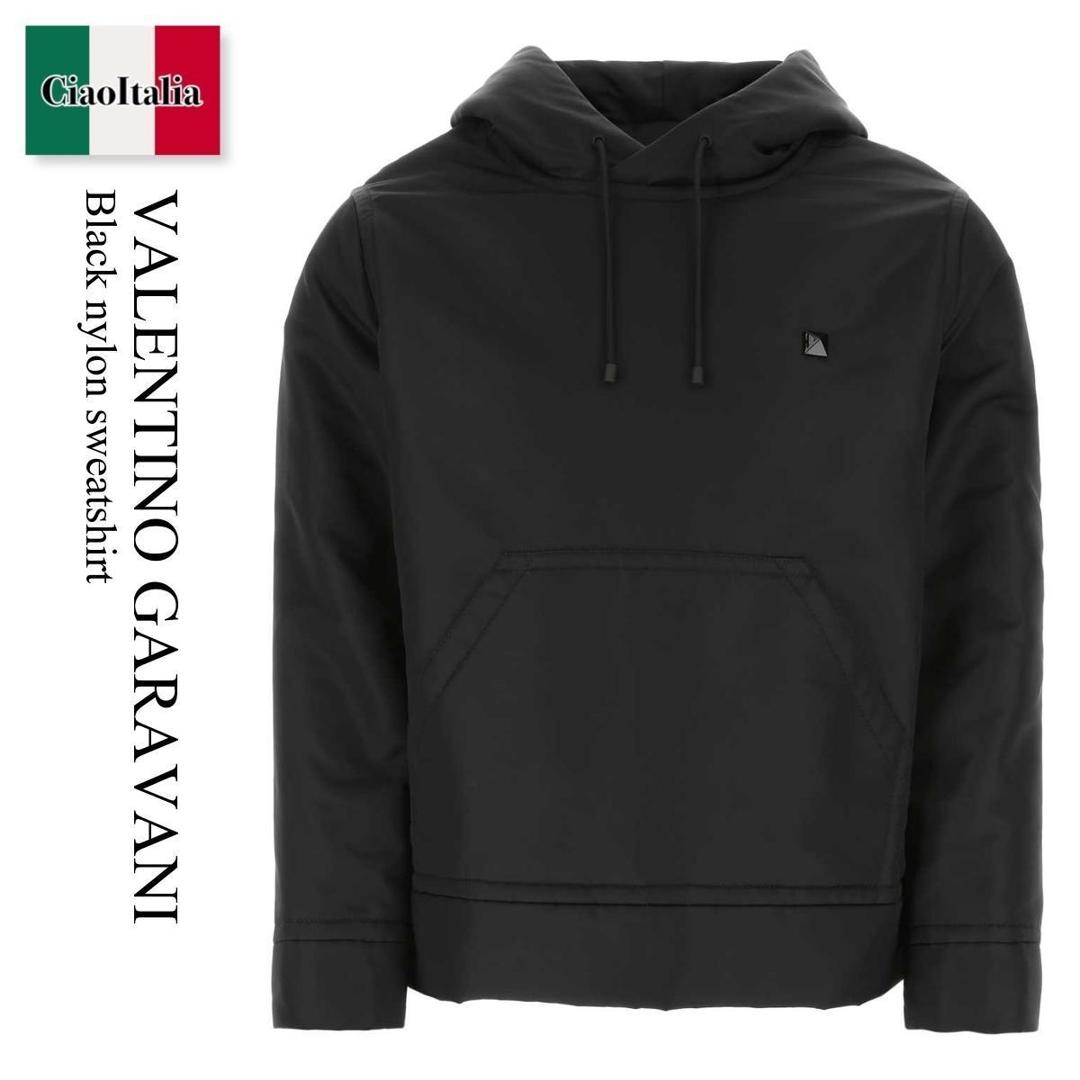 【寸法押さえる・店卸し資産境界線・早め者戦勝！】 バレンチノ / Valentino Garavani Black Nylon Sweatshirt / 1V0CJI267TV / 1V0CJI267TV 0NO / 1V0CJI267TV0NO / スウェット・トレーナー