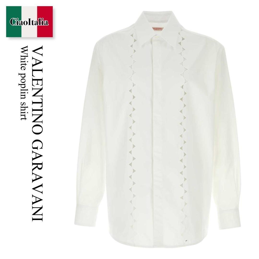 【物量制限事項・店卸し資産極限点・早め者制覇！】 バレンチノ / Valentino Garavani White Poplin Shirt / 5V3ABR9EADQ / 5V3ABR9EADQ 0BO / 5V3ABR9EADQ0BO / ティーシャツ