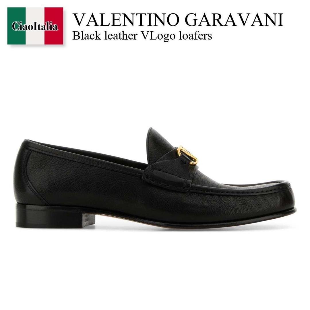 【数量限定・在庫限り・早い者勝ち！】 バレンチノ / Valentino Garavani Black Leather Vlogo Loafers / 6Y2S0J68MIL / 6Y2S0J68MIL 0NO / 6Y2S0J68MIL0NO / ドレスシューズ・革靴・ビジネスシューズ｜Ciao Italia