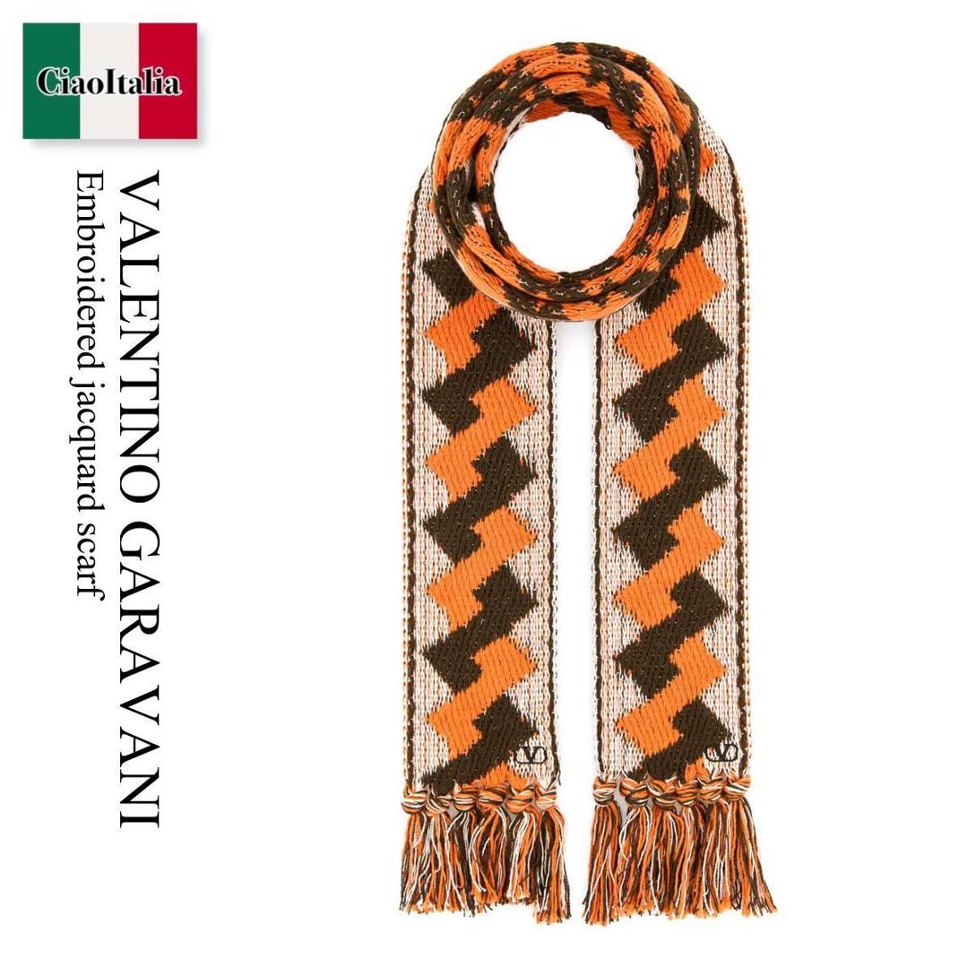 【数量限定・在庫限り・早い者勝ち！】 バレンチノ / Valentino Garavani Embroidered Jacquard Scarf / 6Y2EN00BAET / 6Y2EN00BAET RD9 / 6Y2EN00BAETRD9 / マフラー｜Ciao Italia 40,015円
