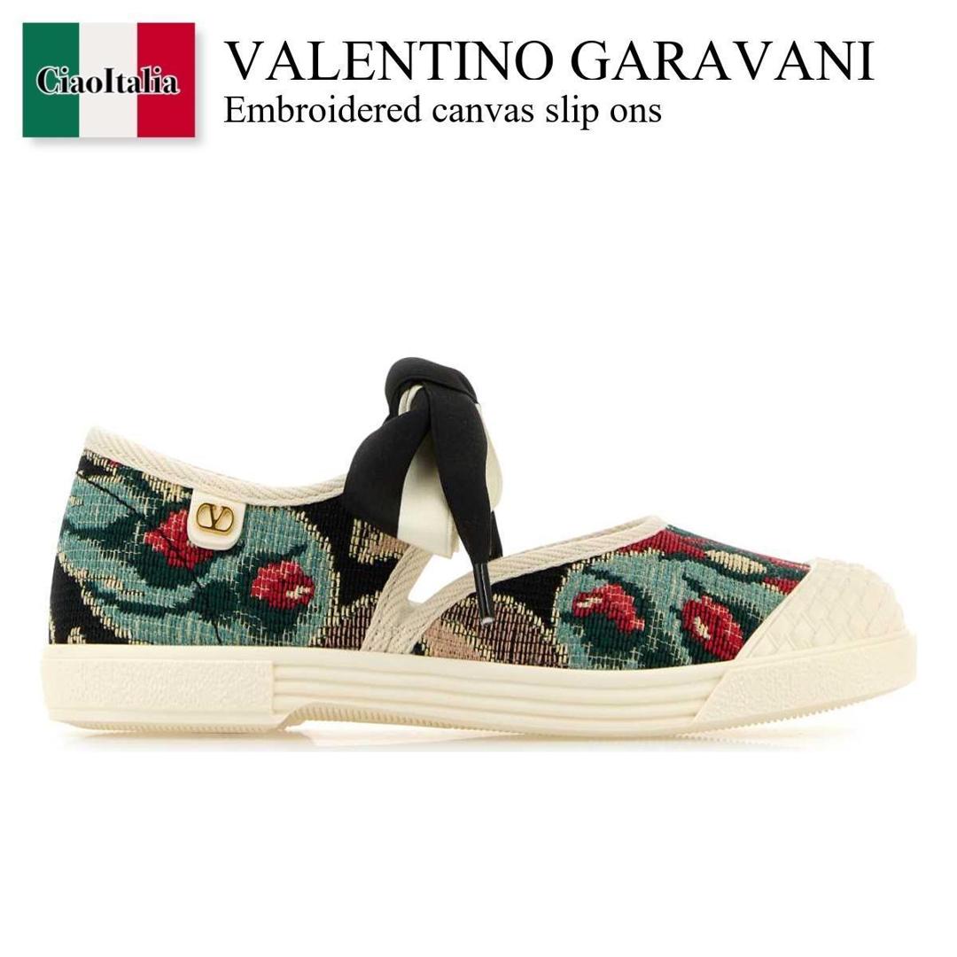 【数量限定・在庫限り・早い者勝ち!】 バレンチノ / Valentino Garavani Embroidered Canvas Slip Ons / 6W2S0LH9GBS / 6W2S0LH9GBS QPV / 6W2S0LH9GBSQPV / スニーカー|Ciao Italia