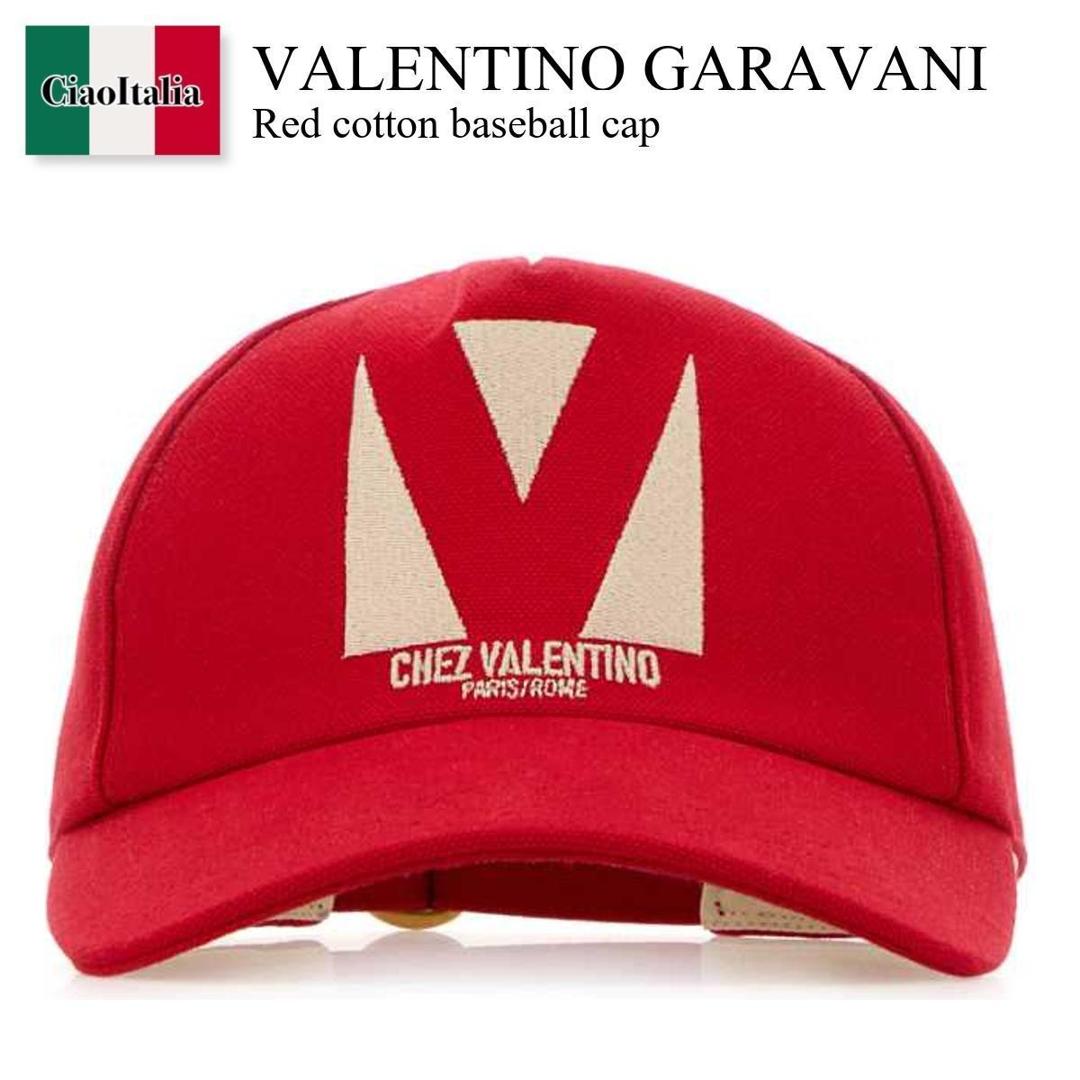 【物量制限事項・店卸し資産極限点・早め者制覇！】 バレンチノ / Valentino Garavani Red Cotton Baseball Cap / 6W2HDA41WGJ / 6W2HDA41WGJ RHM / 6W2HDA41WGJRHM / 旗がしら