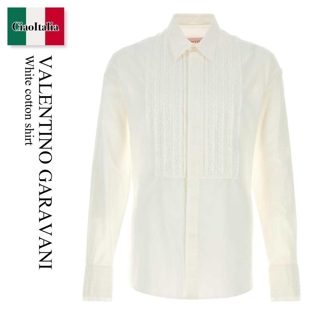 【寸法押さえる・店卸し資産境界線・早め者制覇！】 バレンチノ / Valentino Garavani White Cotton Shirt / 6V3ABQ57AKH / 6V3ABQ57AKH 0NE / 6V3ABQ57AKH0NE / プルオーバー
