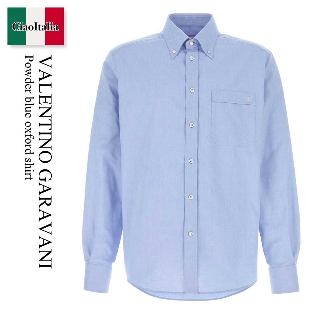 【寸法押さえる・店卸し資産境界線・早め者制覇！】 バレンチノ / Valentino Garavani Powder Blue Oxford Shirt / 6V0ABS80ATH / 6V0ABS80ATH CZV / 6V0ABS80ATHCZV / プルオーバー