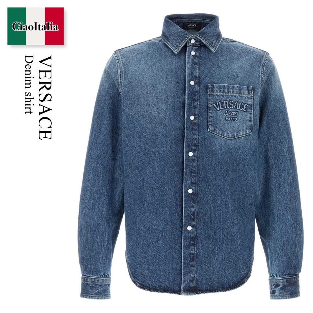 【寸法押さえる・店卸し資産境界線・早め者制覇！】 ヴェルサーチェ / Versace Denim Shirt / 10189 101A13583 / 10189 101A13583 1D800 / 10189101A13583 / 10189101A13583 1D800 / 10189101A135831D800 / プルオーバー