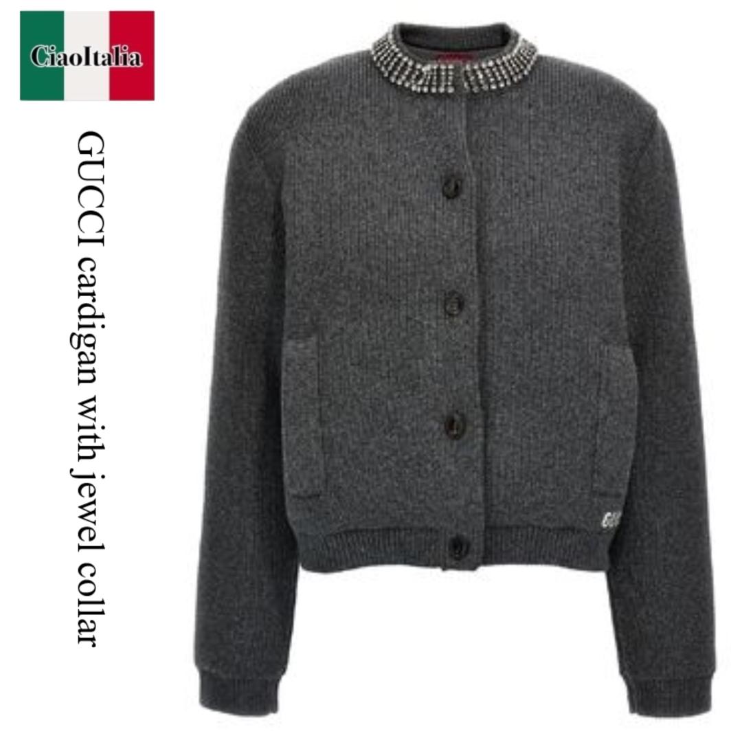 GUCCI ネイビー GGロゴ カーディガン　カシミア　ジャガード 529193_X9W83_4921_001_100_0000