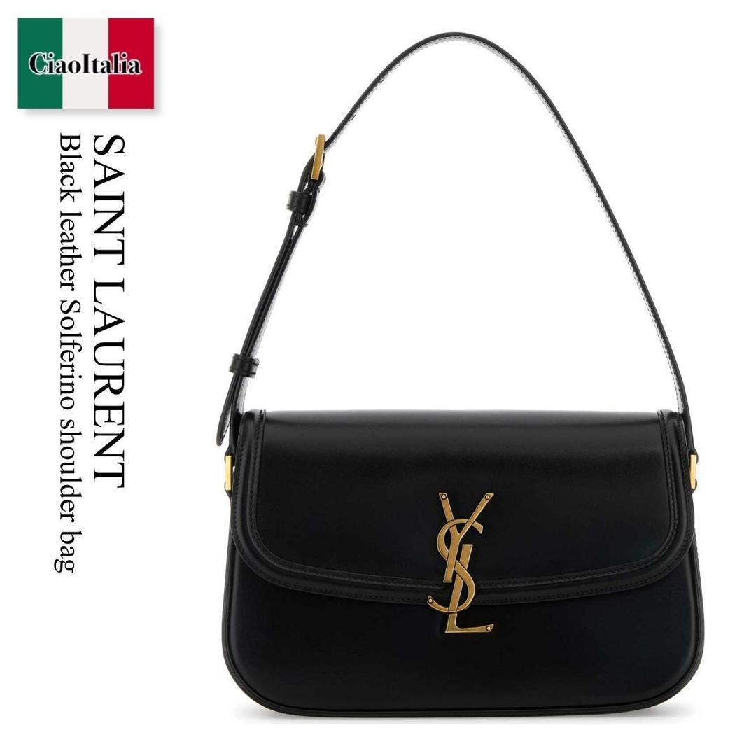【量目制限事項・店卸し資産区分線・早め者戦勝！】 サンローラン / かばん / 鞄 / Saint Laurent Black Leather Solferino Shoulder Bag / 832330 0SX0W / 832330 0SX0W 1000 / 8323300SX0W / 8323300SX0W 1000 / 8323300SX0W1000 / ショルダーバッグ・ポシェット バッグ・小物・ブランド雑貨-レディースバッグ