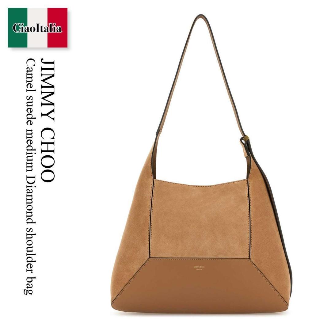 【数量限定・在庫限り・早い者勝ち！】 ジミーチュウ / かばん / カバン / Jimmy Choo Camel Suede Medium Diamond Shoulder Bag / DIAMONDHOBOMSUE / DIAMONDHOBOMSUE TOFFEEGOLD / DIAMONDHOBOMSUETOFFEEGOLD / ショルダーバッグ・ポシェット