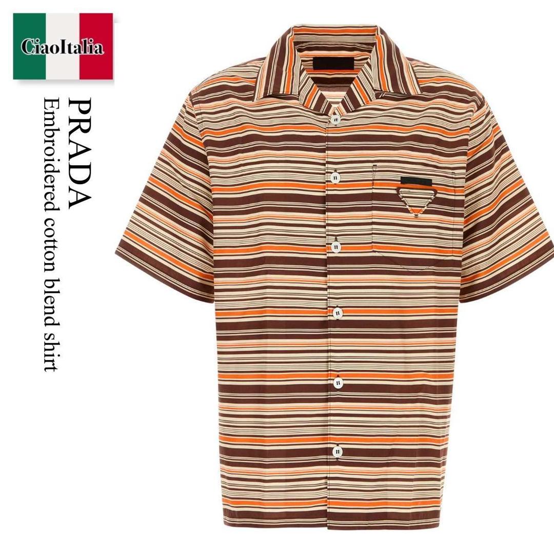 【寸法押さえる・店卸し資産境界線・早め者制覇！】 プラダ / Prada Embroidered Cotton Blend Shirt / UCS414 F0038 / UCS414 SUMO17N4 F0038 / UCS414SUMO17N4 / UCS414SUMO17N4 F0038 / UCS414SUMO17N4F0038 / プルオーバー