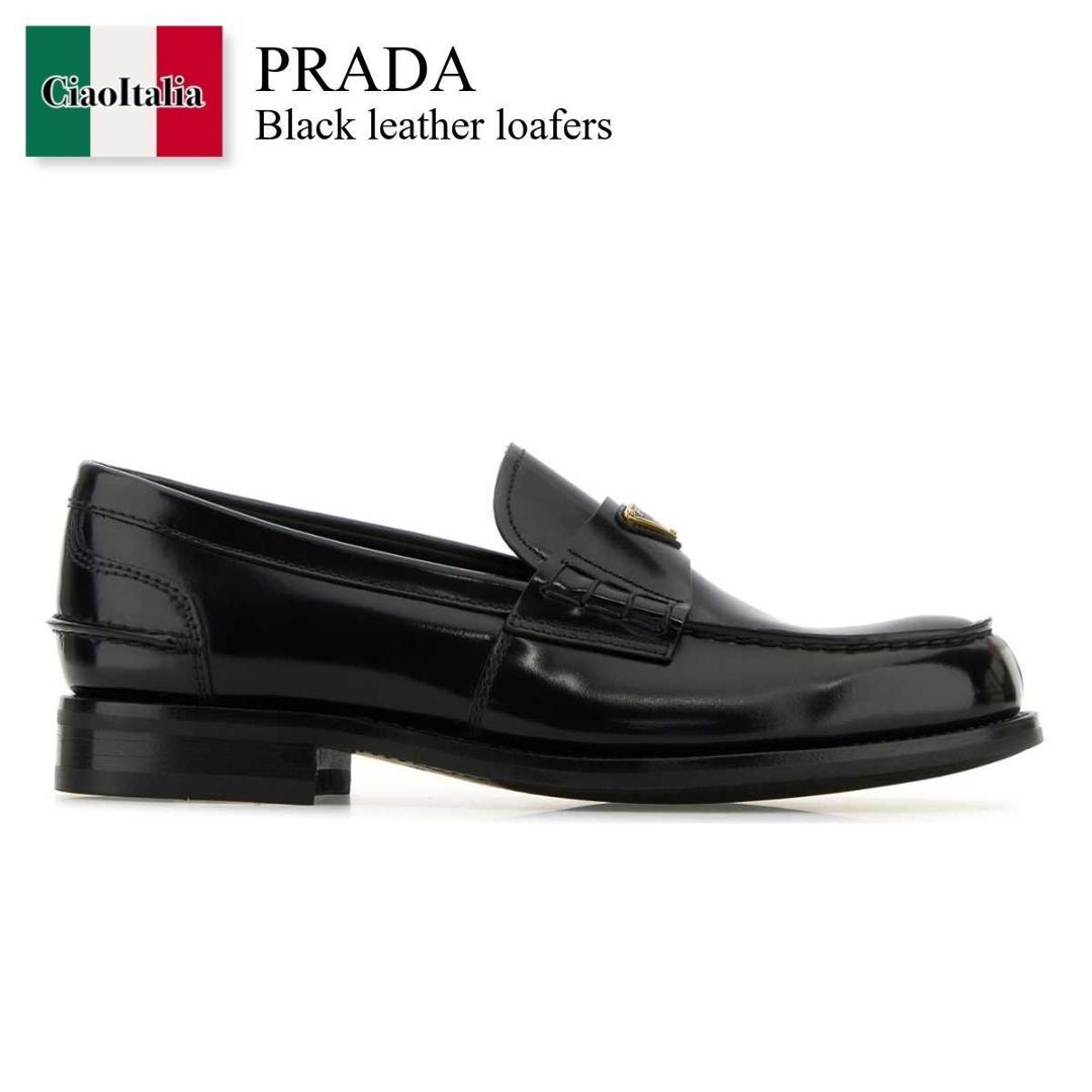【数量限定・在庫限り・早い者勝ち！】 プラダ / Prada Black Leather Loafers / 2DB223 F0002 / 2DB223 FX000055 F0002 / 2DB223FX000055 / 2DB223FX000055 F0002 / 2DB223FX000055F0002 / ドレスシューズ・革靴・ビジネスシューズ｜Ciao Italia 86,979円