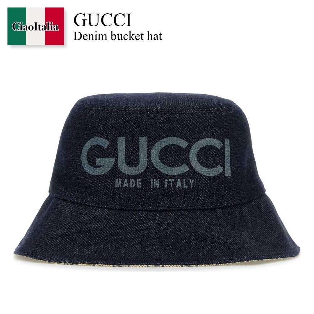 GUCCI デニム バケットハット GG denim bucket hat in light blue | GUCCI® US