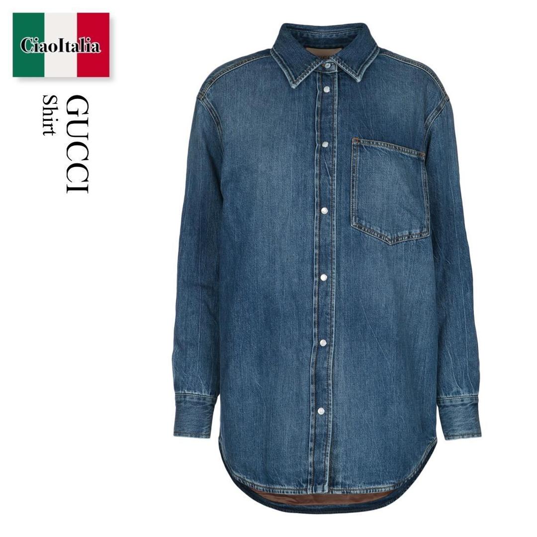 Gucci シャツ グッチ GUCCI グッチ レトロ フラワー＆ポニー コットン