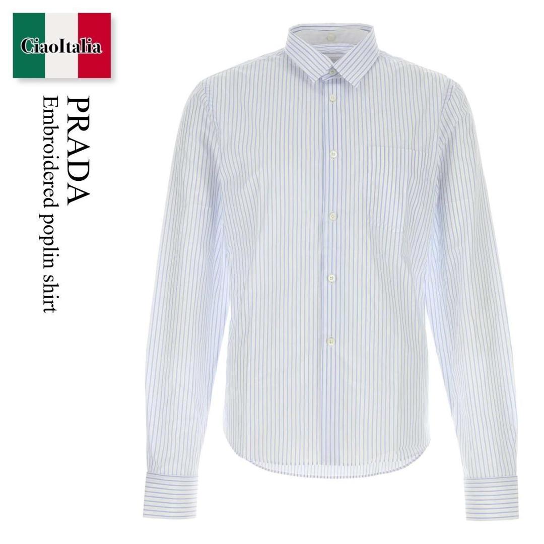 【寸法押さえる・店卸し資産境界線・早め者制覇！】 プラダ / Prada Embroidered Poplin Shirt / UCN625 F0V5N / UCN625 SBOO16F0 F0V5N / UCN625SBOO16F0 / UCN625SBOO16F0 F0V5N / UCN625SBOO16F0F0V5N / プルオーバー