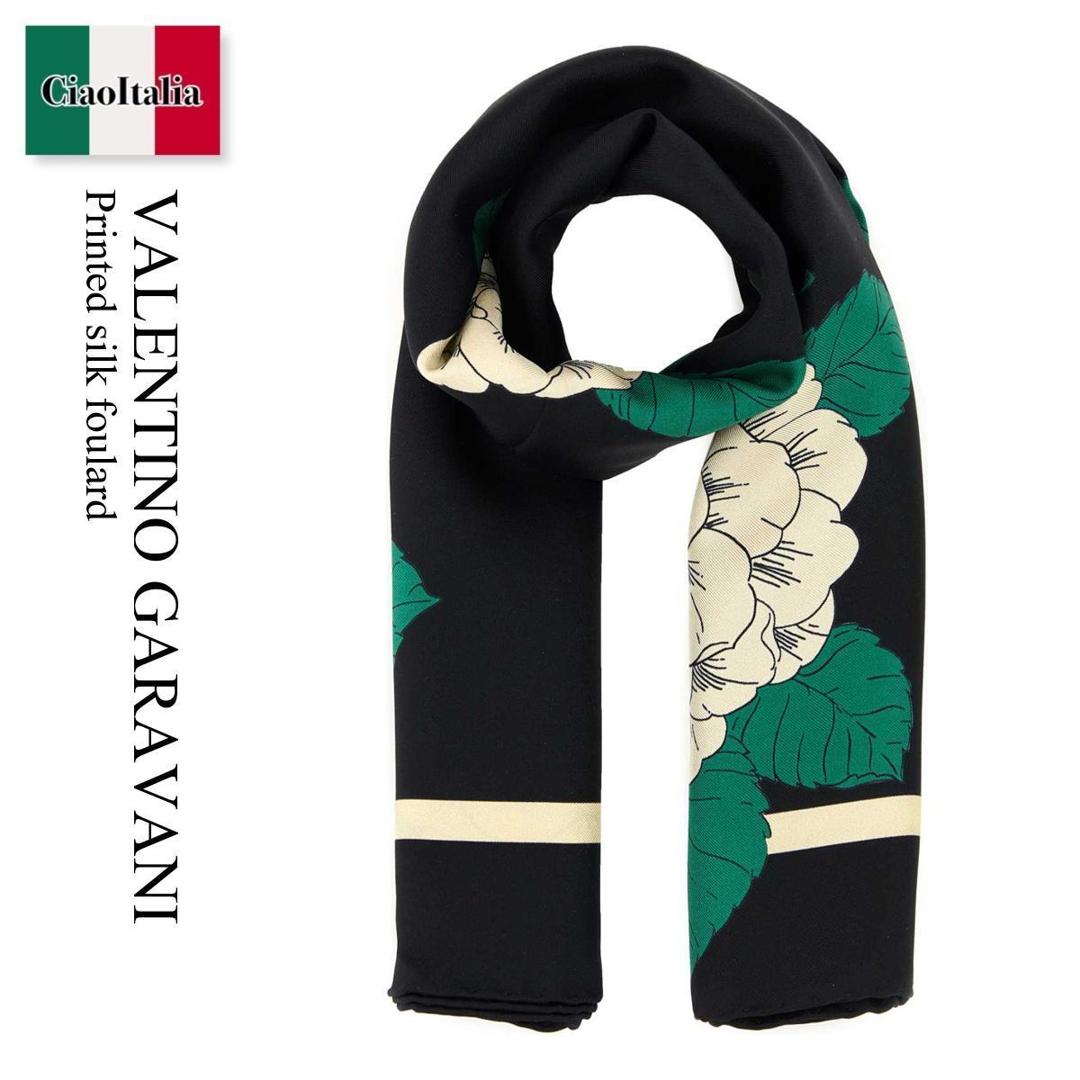 2-5日着【Valentino】フォヴゥ エクラ プリント シルク スカーフ VALENTINO ヴァレンティノ スカーフ 3W2E6017 2W2E6017 2W0E6017