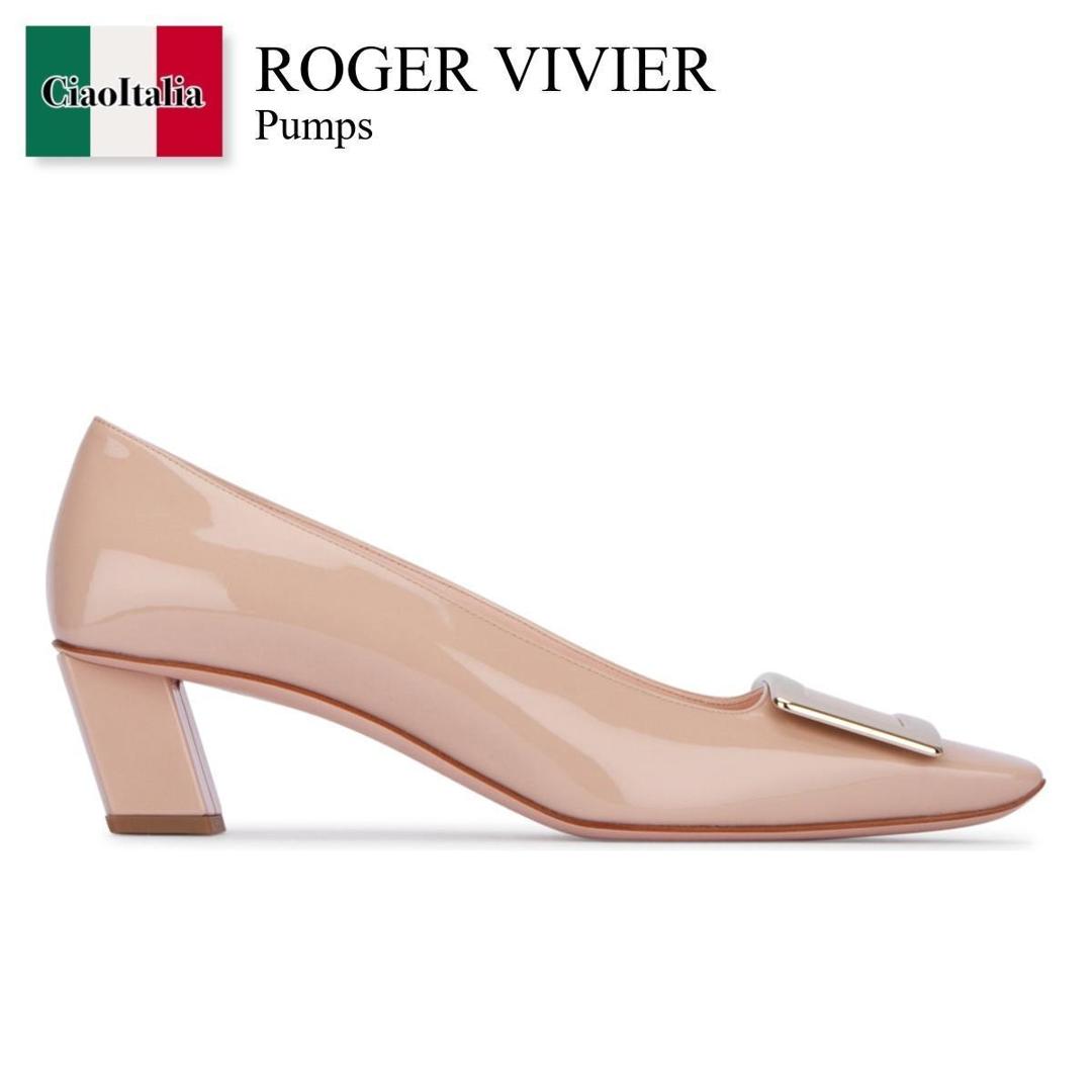 ROGER VIVIERエナメル アイボリー スクエアトゥ パンプス ROGER VIVIERエナメル アイボリー スクエアトゥ パンプス ROGER