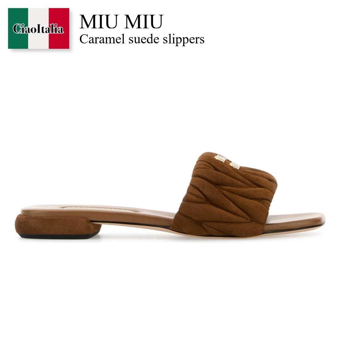 サンダル・ミュール MiuMiu SANDAL (5X342EFB055069 F0D27) Miu Miu Patent Leather Sandals With Buckles (MiuMiu/サンダル