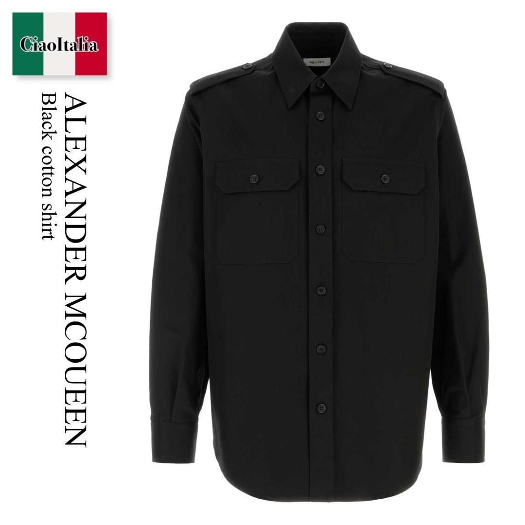 【寸法押さえる・店卸し資産境界線・早め者制覇！】 アレキサンダー・マックイーン / Alexander Mcqueen Black Cotton Shirt / 832666 QSABY / 832666 QSABY 1000 / 832666QSABY / 832666QSABY 1000 / 832666QSABY1000 / プルオーバー