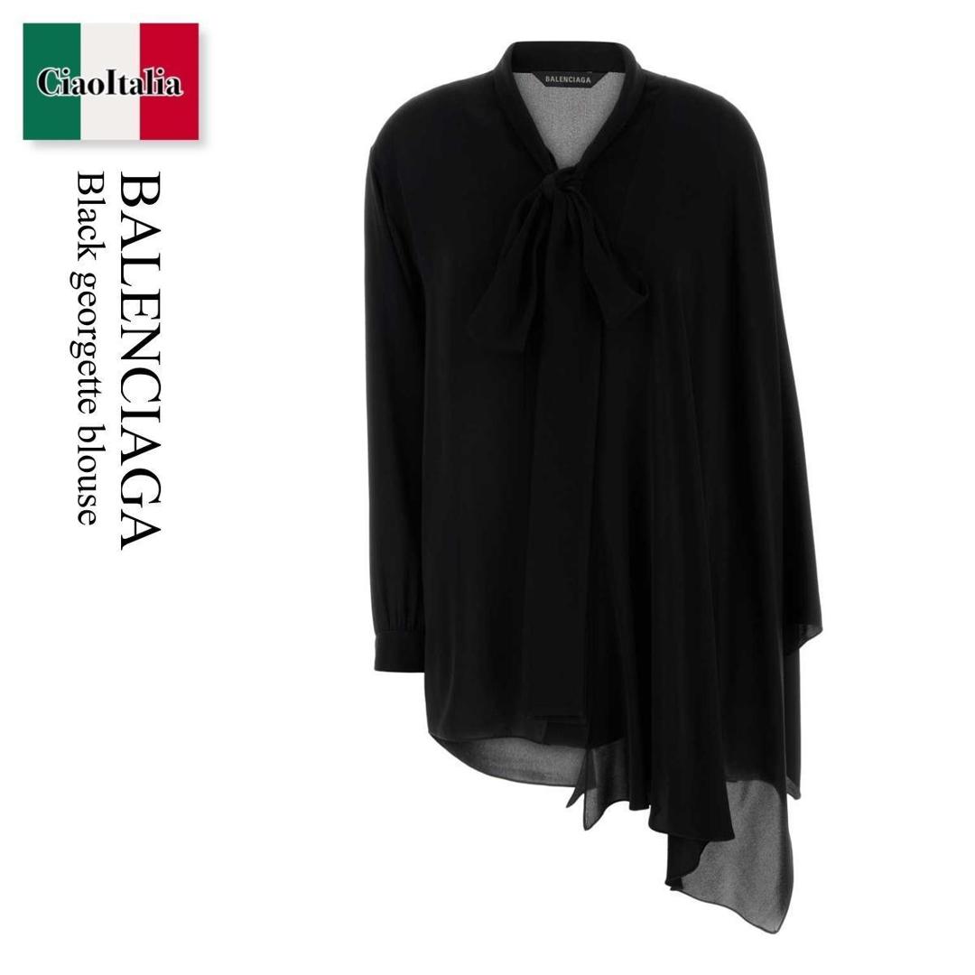 【数量限定・在庫限り・早い者勝ち!】 バレンシアガ / Balenciaga Black Georgette Blouse / 839280 TIN13 / 839280 TIN13 1000 / 839280TIN13 / 839280TIN13 1000 / 839280TIN131000 / ブラウス・シャツ|Ciao Italia