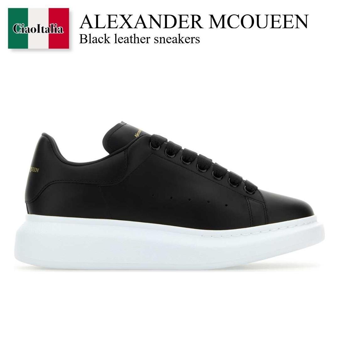 【量目押さえる・店卸し資産極限点・早め者制勝！】 アレキサンダー・マックイーン / Alexander Mcqueen Black Leather Sneakers / 553770 WIAIG / 553770 WIAIG 1002 / 553770WIAIG / 553770WIAIG 1002 / 553770WIAIG1002 / スニーカー