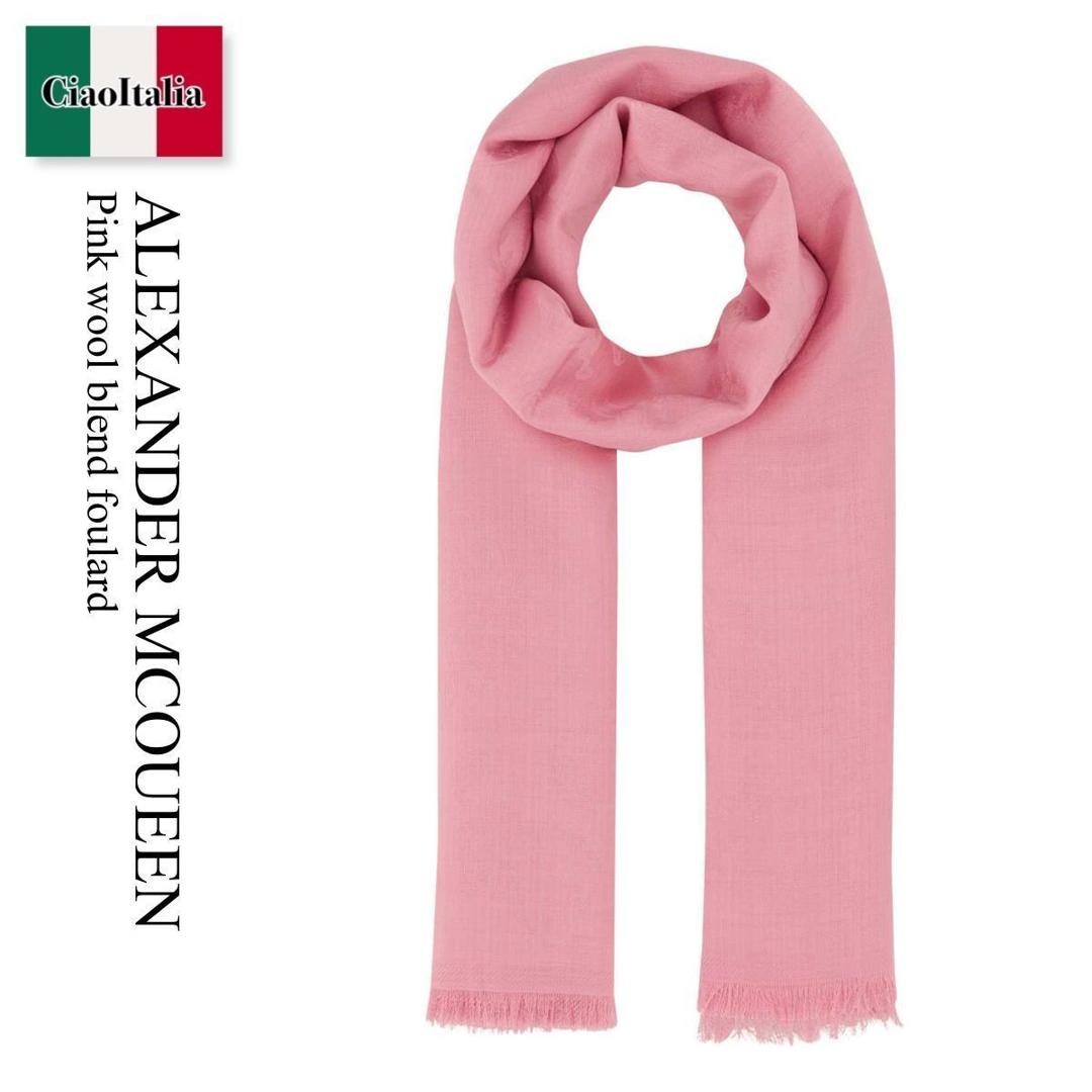 【寸法押さえる・店卸し資産境界線・早め者制覇！】 アレキサンダー・マックイーン / Alexander Mcqueen Pink Wool Blend Foulard / 836297 3969Q / 836297 3969Q 5900 / 8362973969Q / 8362973969Q 5900 / 8362973969Q5900 / えり巻き
