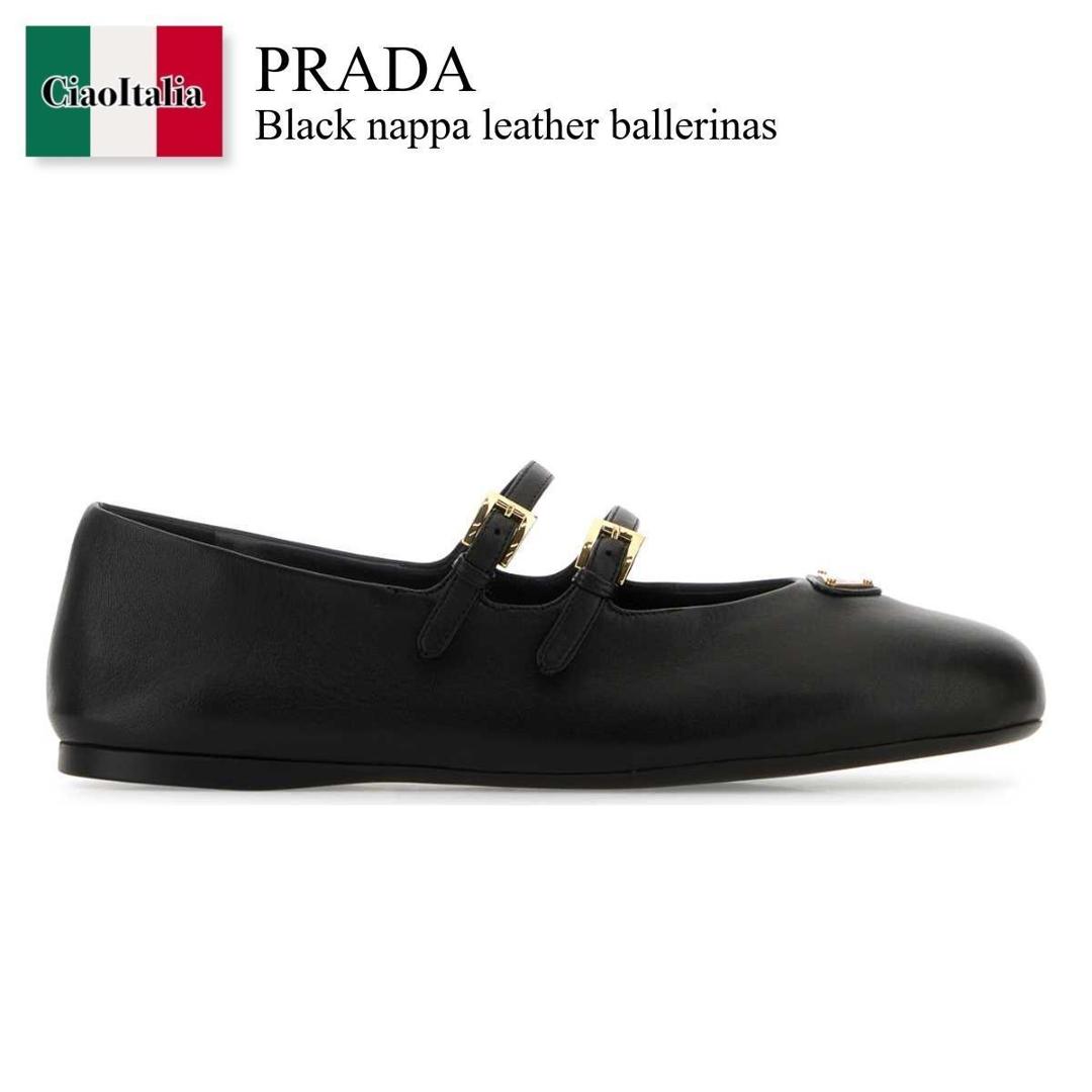 パンプス PRADA SS25 Two-tone leather pumps (1I964NFD035AZ3 F0967) Prada - Brushed Leather Cut-Out Pumps in Black