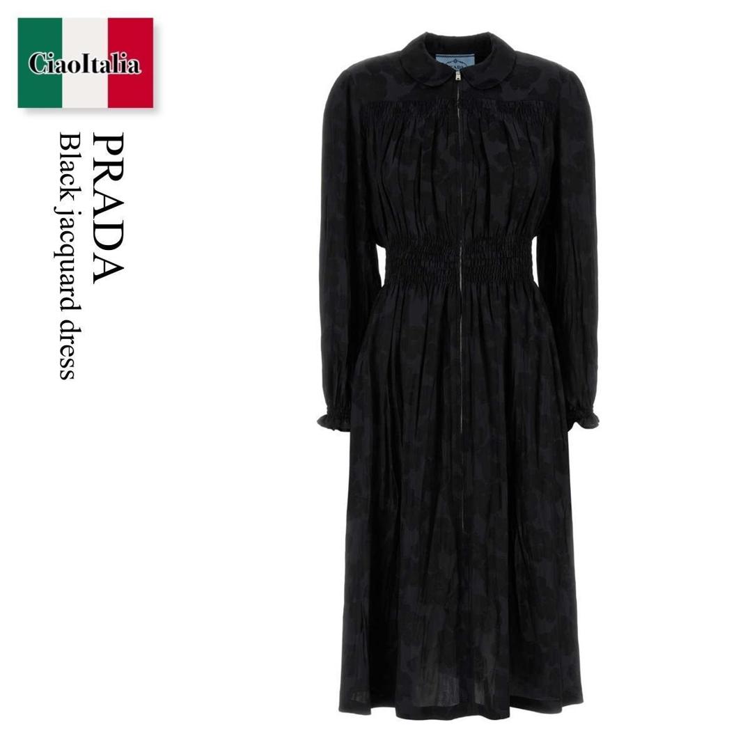 【数量限定・在庫限り・早い者勝ち！】 プラダ / Prada Black Jacquard Dress / P3Q24R F0170 / P3Q24R SOOO17ZC F0170 / P3Q24RSOOO17ZC / P3Q24RSOOO17ZC F0170 / P3Q24RSOOO17ZCF0170 / ワンピース