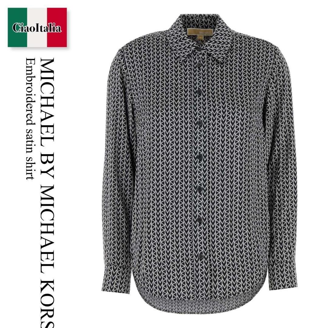 【数量限定・在庫限り・早い者勝ち！】 マイケル・コース / Michael By Michael Kors Embroidered Satin Shirt / MT540V6JLW / MT540V6JLW NICKEL / MT540V6JLWNICKEL / ブラウス・シャツ｜Ciao Italia