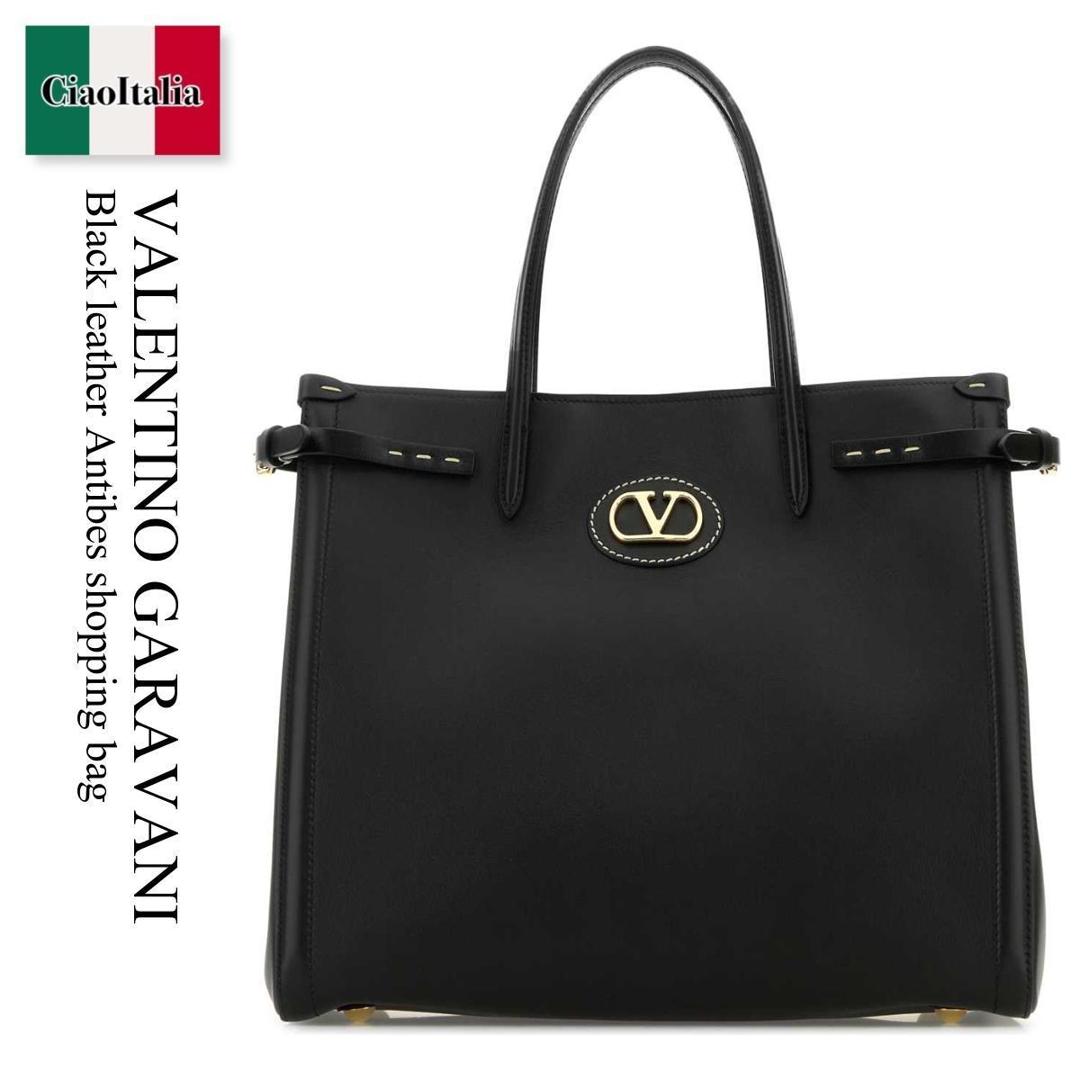 【数量限定・在庫限り・早い者勝ち！】 バレンチノ / かばん / カバン / Valentino Garavani Black Leather Antibes Shopping Bag / 7W2B0R19CVC / 7W2B0R19CVC 0NO / 7W2B0R19CVC0NO / トートバッグ