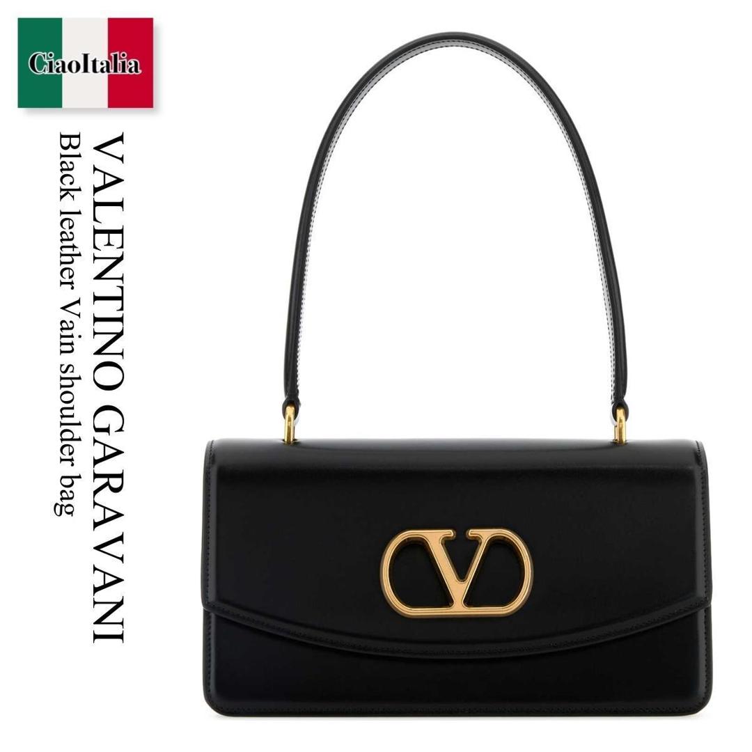 【数量限定・在庫限り・早い者勝ち！】 バレンチノ / かばん / カバン / Valentino Garavani Black Leather Vain Shoulder Bag / 7W2B0R93GCB / 7W2B0R93GCB 0NO / 7W2B0R93GCB0NO / ショルダーバッグ・ポシェット