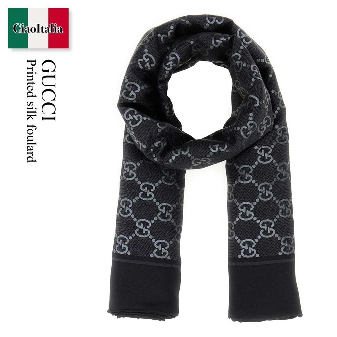【寸法押さえる・店卸し資産境界線・早め者制覇！】 グッチ / Gucci Printed Silk Foulard / 812251 3G001 / 812251 3G001 1060 / 8122513G001 / 8122513G001 1060 / 8122513G0011060 / えり巻き