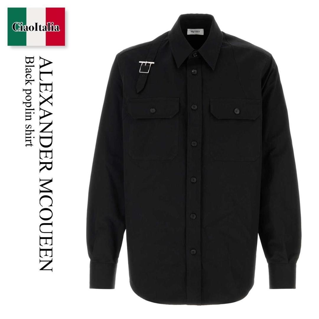【寸法押さえる・店卸し資産境界線・早め者制覇！】 アレキサンダー・マックイーン / Alexander Mcqueen Black Poplin Shirt / 838500 QSAA9 / 838500 QSAA9 1000 / 838500QSAA9 / 838500QSAA9 1000 / 838500QSAA91000 / プルオーバー