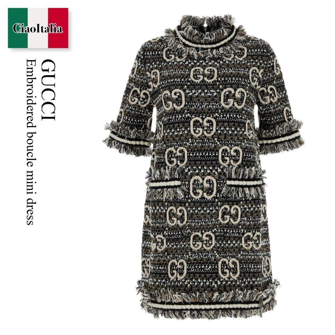 楽天市場】グッチ GUCCI ワンピース ブラック タイガーボタン 半袖