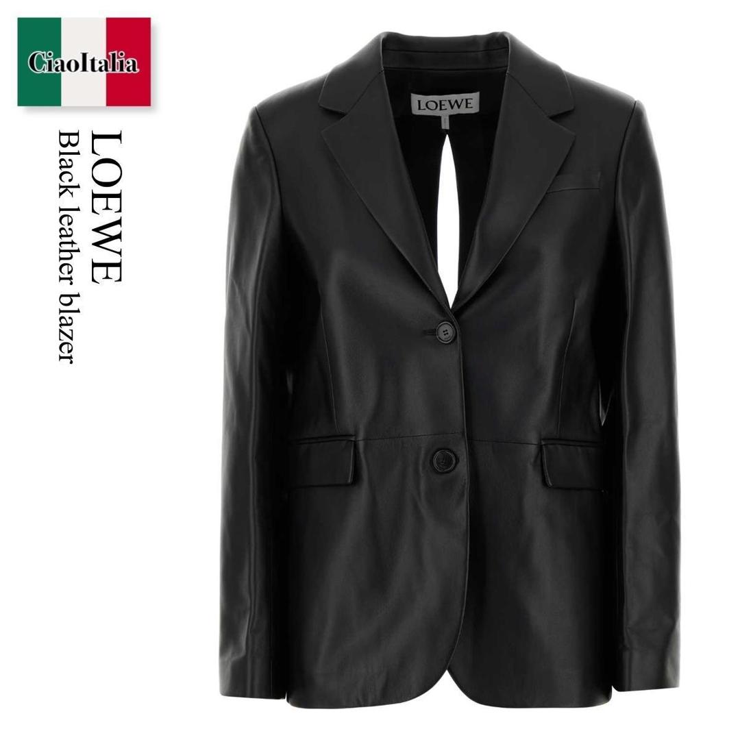 【量目押さえる・店卸し資産極限点・早め者制勝！】 ロエベ / Loewe Black Leather Blazer / S359Y19LAK / S359Y19LAK BLACK / S359Y19LAKBLACK / 上衣
